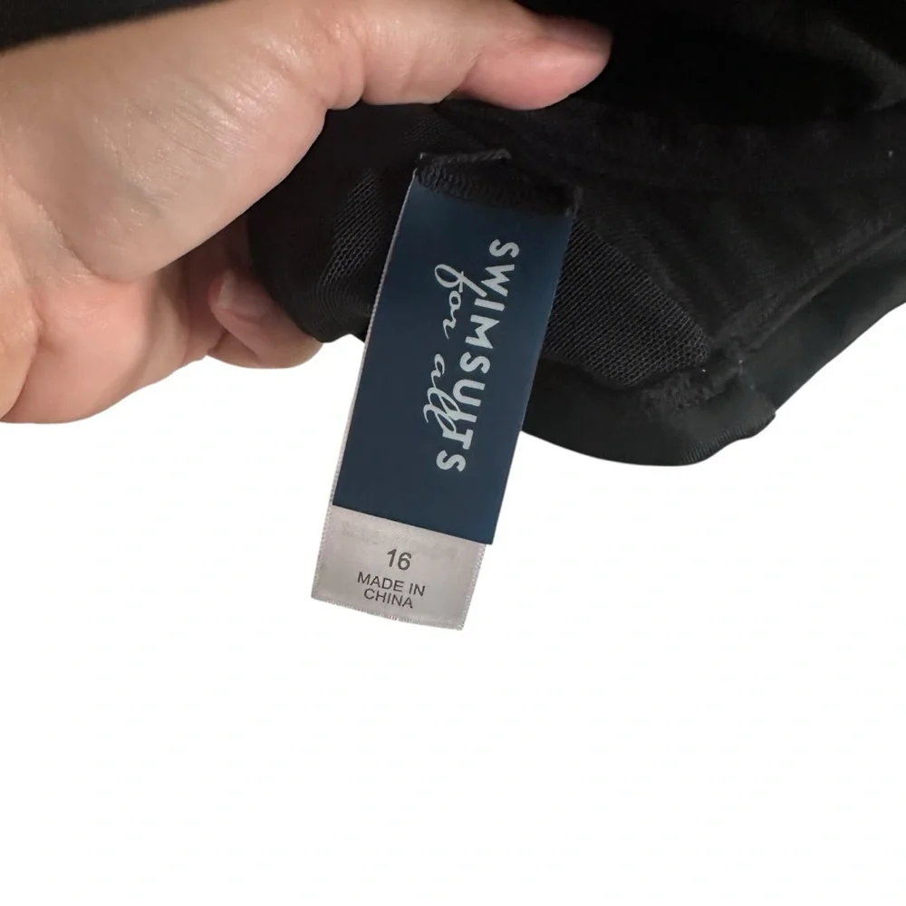 Swimsuits for All Black Bikini Top with Tie Back Size 16 - Picture 3 of 6